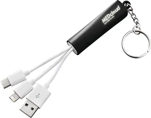 Route Light Up 3-in-1 Charging Cable with Keychain