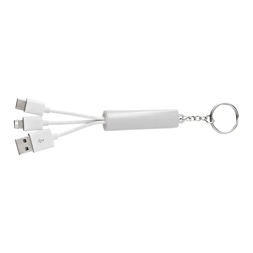 Custom Light Up Logo 3-in-1 Charging Cable with Keychain — view 5