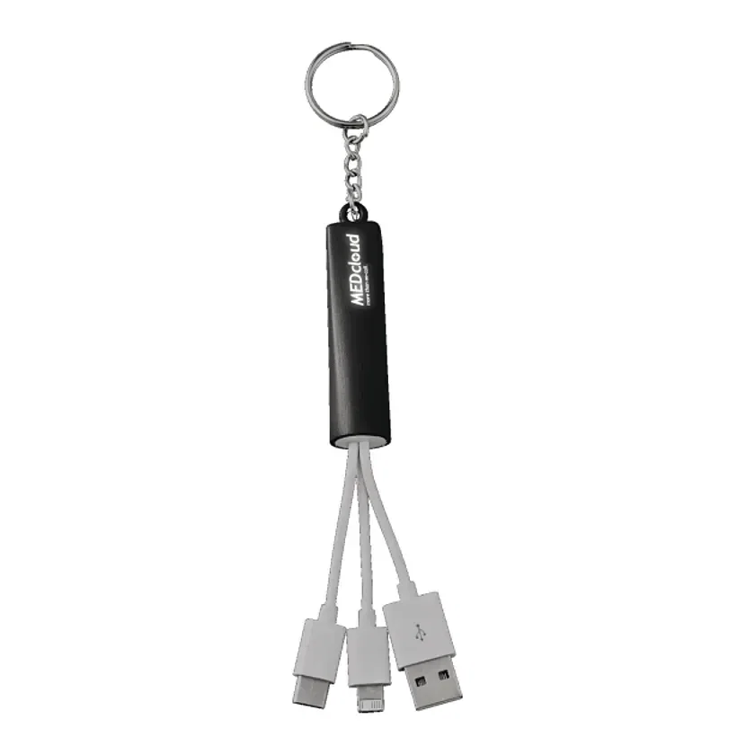 Custom Light Up Logo 3-in-1 Charging Cable with Keychain — view 7