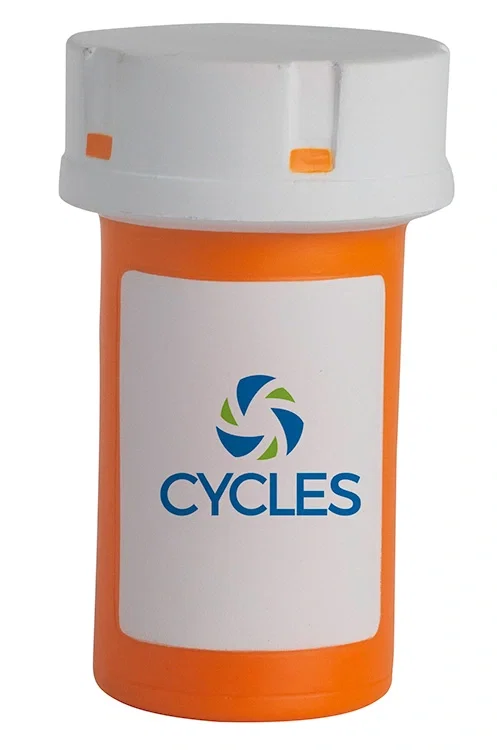 Custom Printed Pill Bottle Stress Reliever
