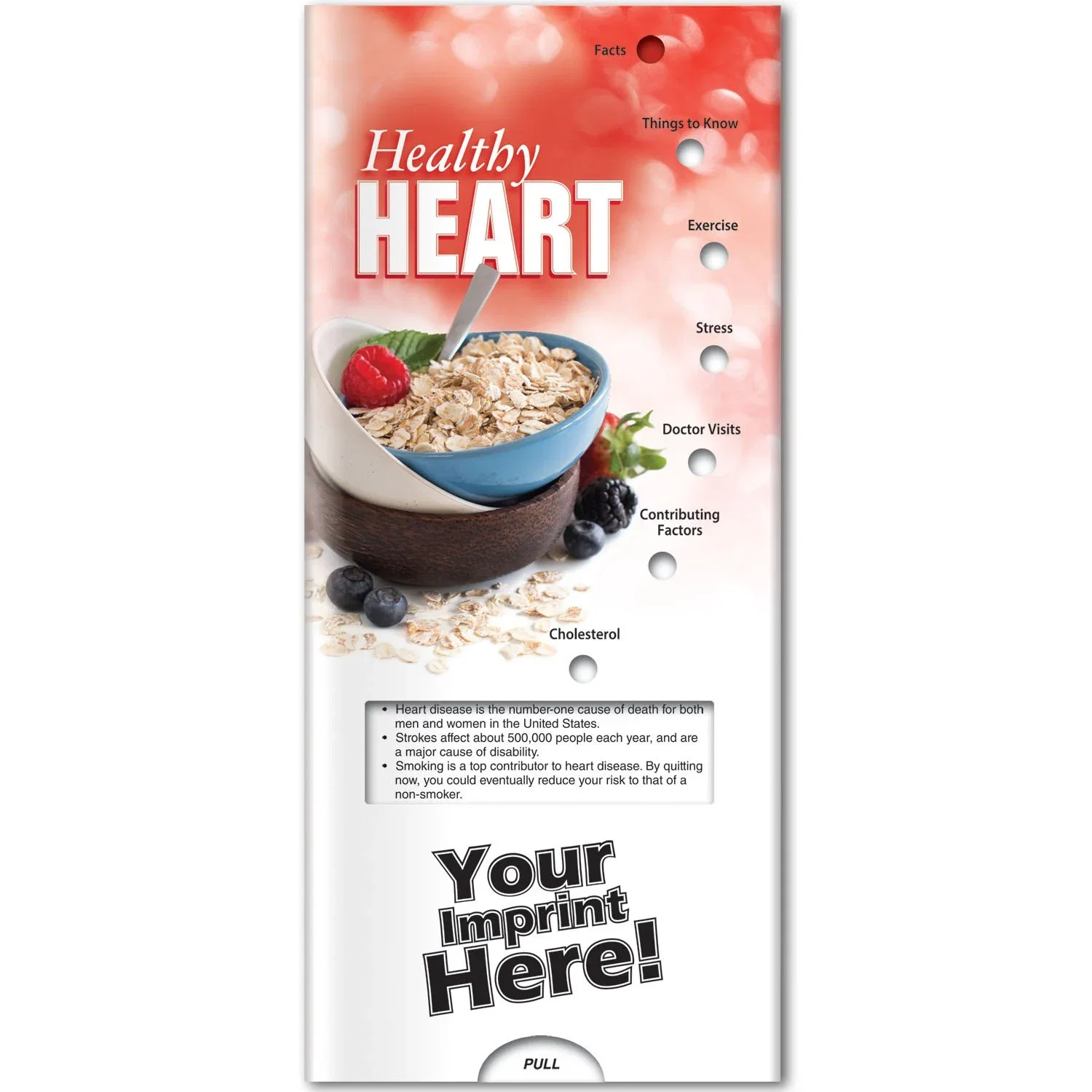 Back of Healthy Heart Pocket Slider with healthy eating and exercise tips