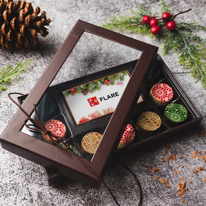 Custom Printed Chocolate Bar With 9 Truffles — view 2
