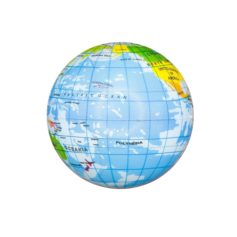 Custom Printed Printed Globe PU Ball 3” — view 2