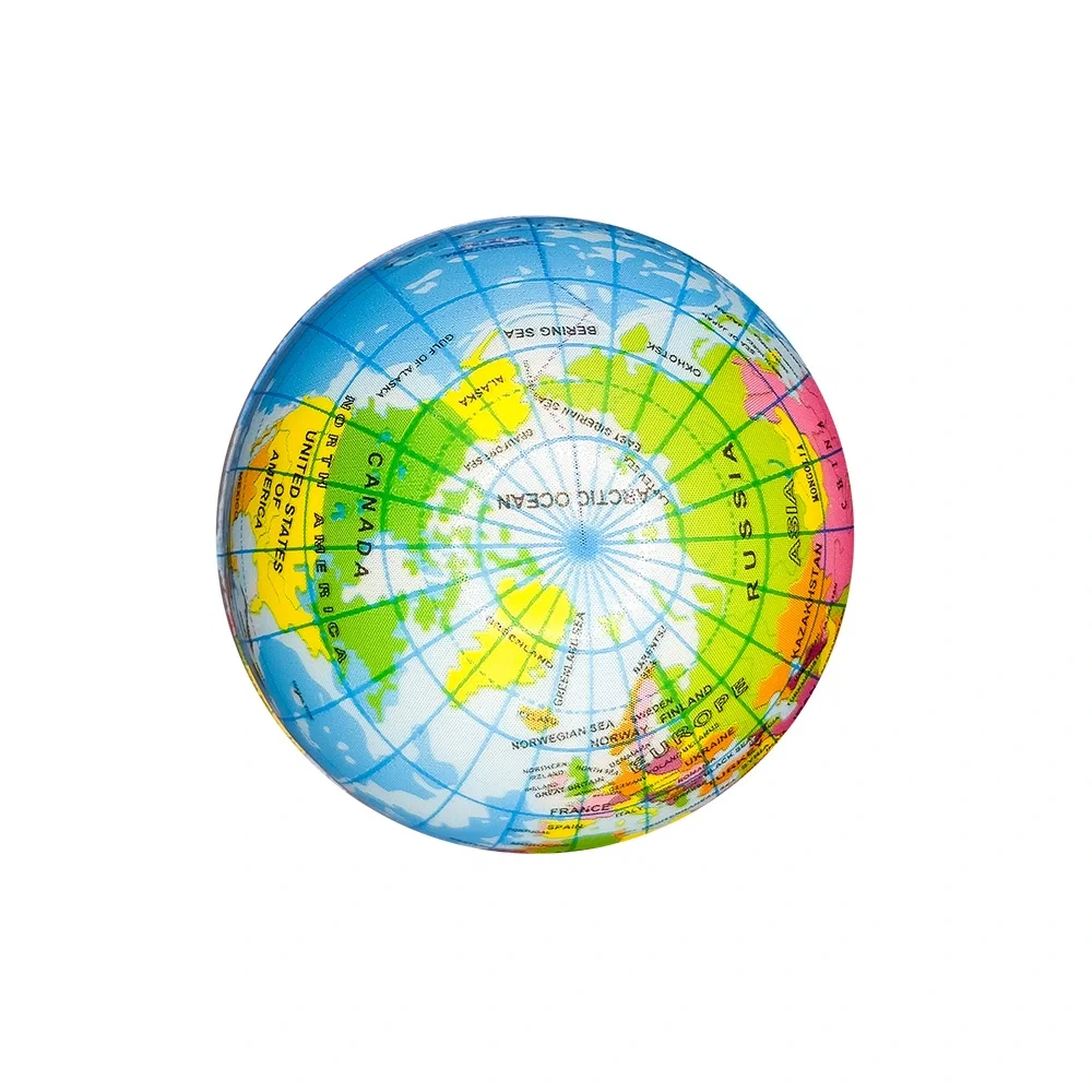 Custom Printed Printed Globe PU Ball 3” — view 3