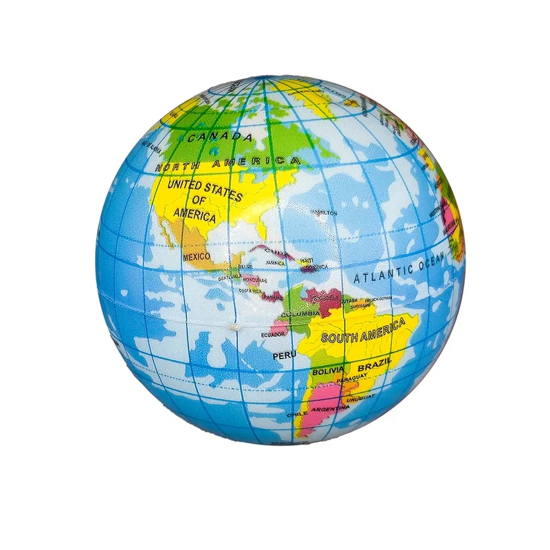 Custom Printed Printed Globe PU Ball 3” — view 5
