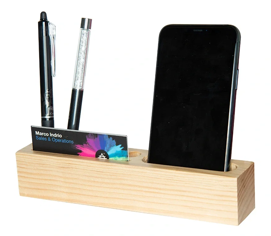 Custom Printed Wood Desk Organizer — view 4