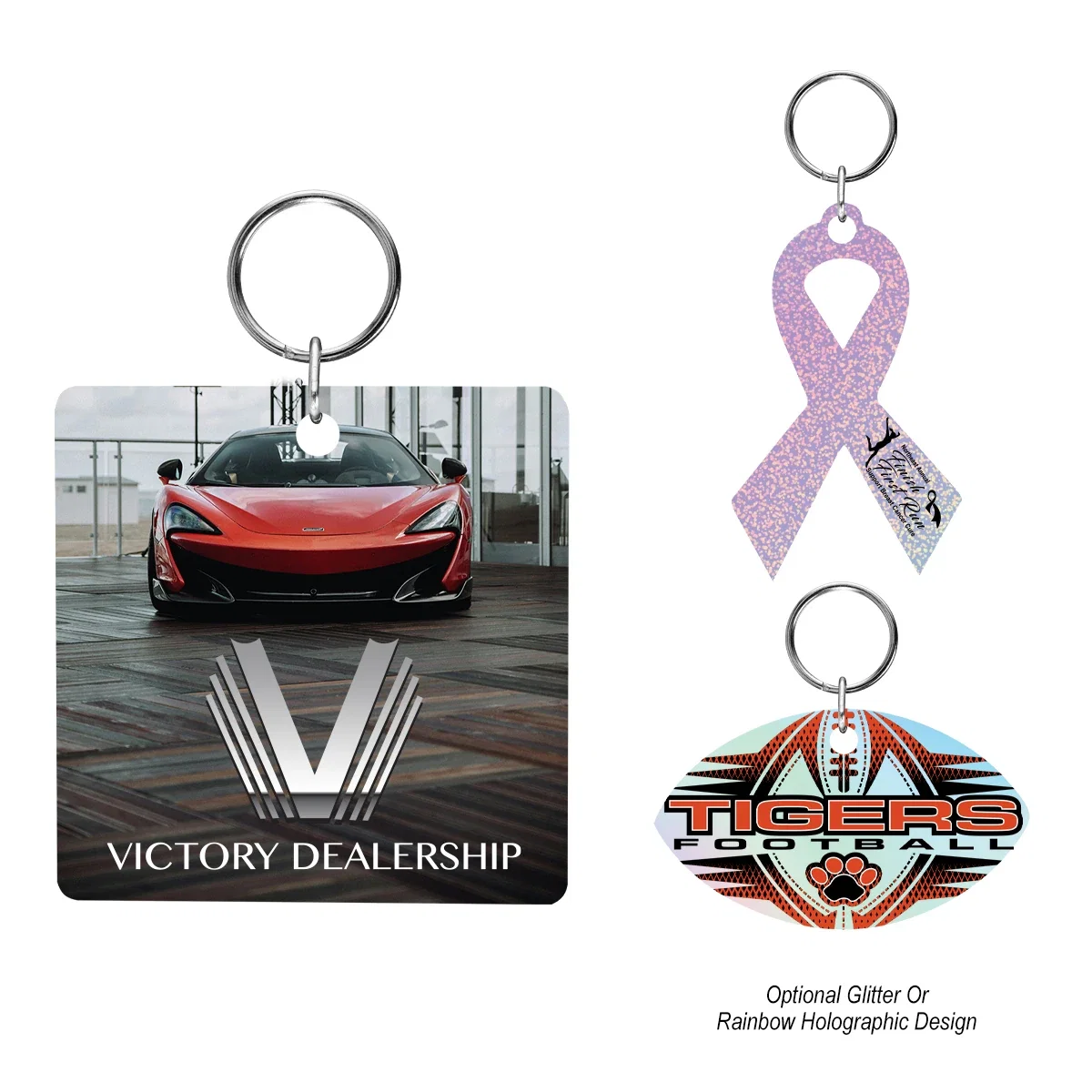 Front face of the transparent tag ready for full color printing