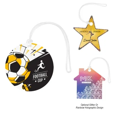 Front face of the tag ready for a name or logo