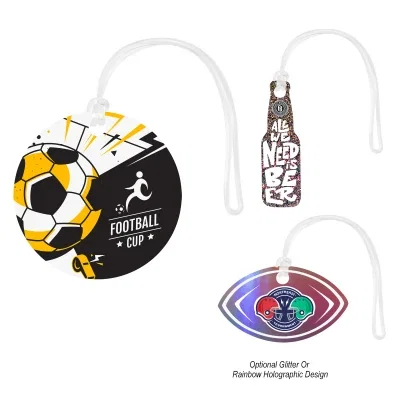 Die-cut acrylic luggage tag made in a shape you choose