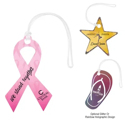 Custom shape acrylic luggage tag for suitcases and travel bags