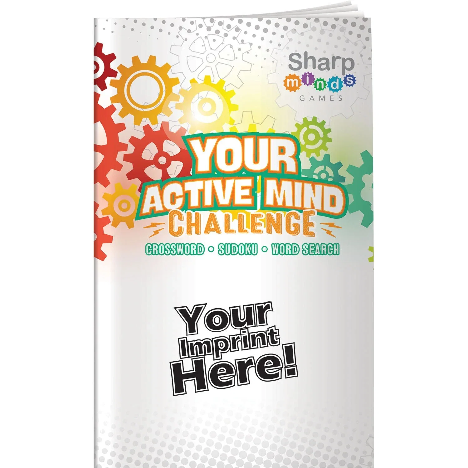Sharp Minds Your Active Mind activity book set, front cover of memory and brain-training puzzle series