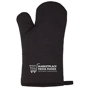 Silicone Oven Mitt, 12 3/8" Long, rPET Backing, Hanging Loop