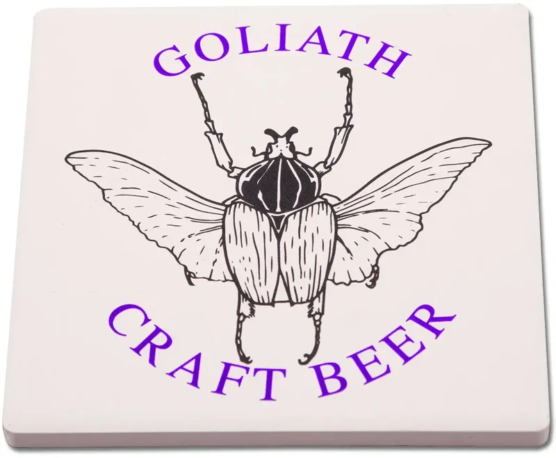 Branded Square Ceramic Coasters (Custom Logo Imprint)