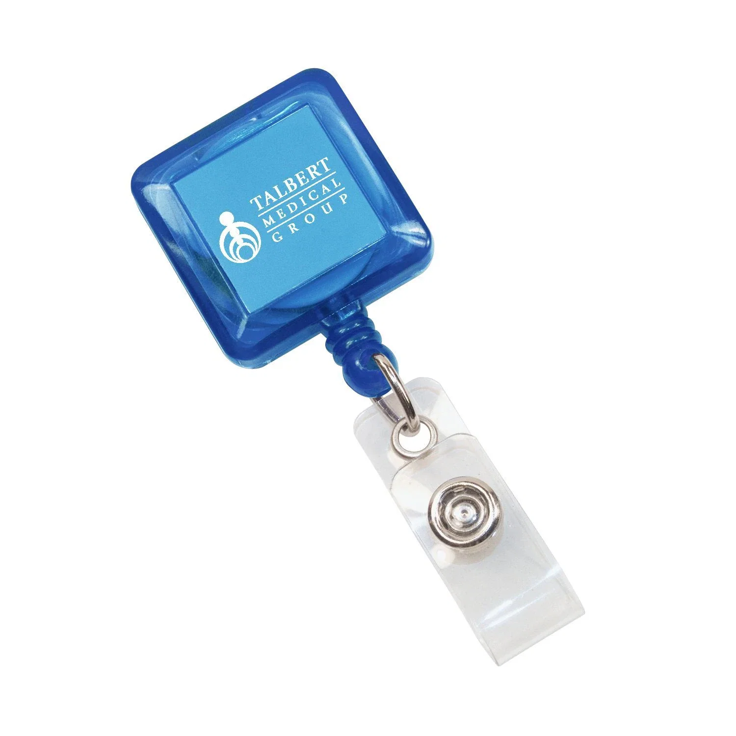Square Retractable Badge Holder — Sky — view 3