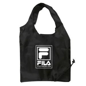 Foldable 210D Polyester Tote Bag with Drawstring Carry Pouch