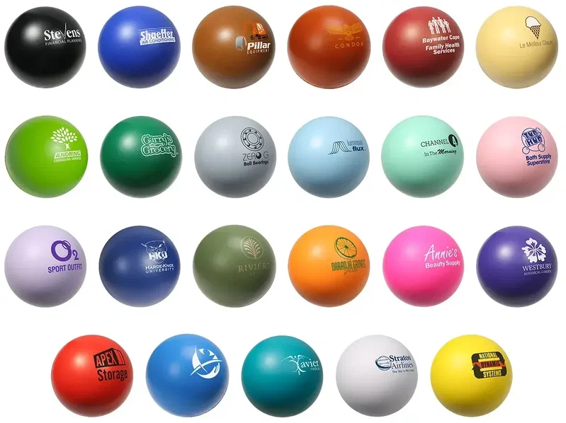 Round Polyurethane Stress Ball hero shot, custom round promotional stress ball with logo