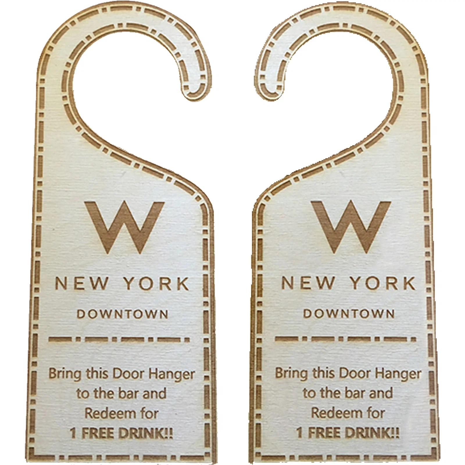 Custom Wood Door Hangers: 1 sided