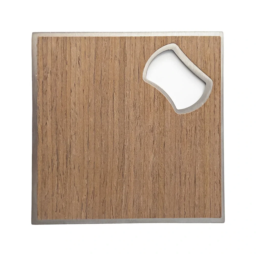 Wooden Coaster with Bottle Opener — view 2