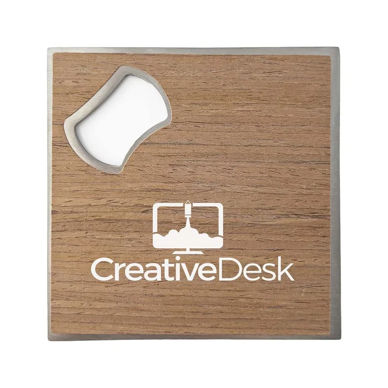 Wooden Coaster with Bottle Opener