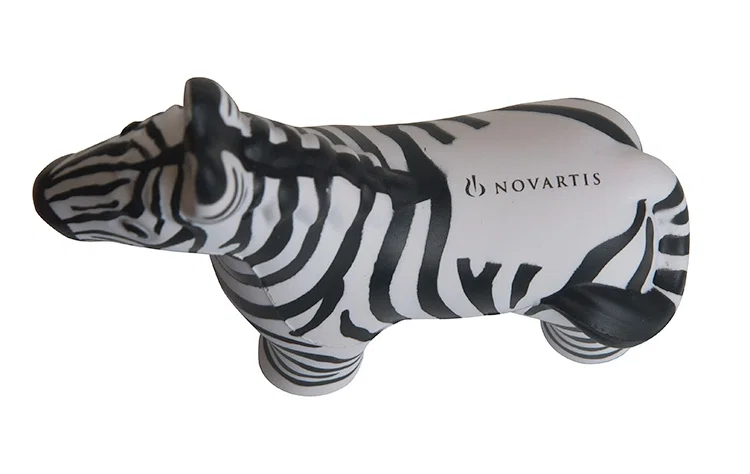 Custom Printed Zebra Stress Reliever — view 2