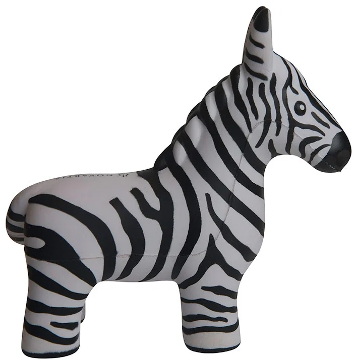 Custom Printed Zebra Stress Reliever — view 5