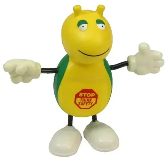 Cute Bug Stress Reliever Figurine, a custom smiling-insect squeeze toy for logo-branded promotional giveaways