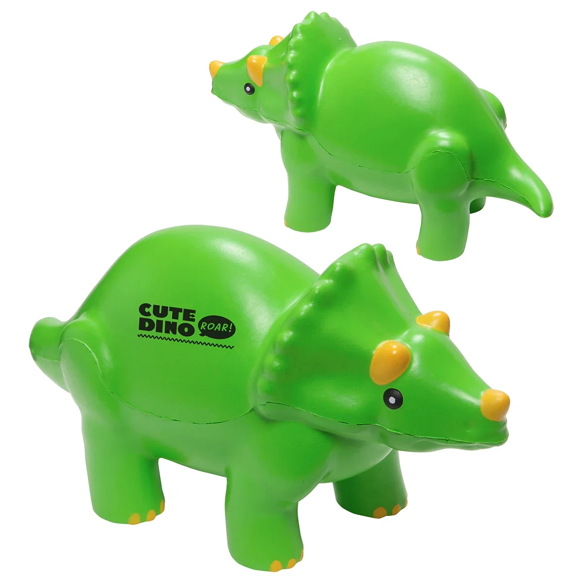 Cute dinosaur shaped polyurethane stress reliever, 5 x 2-3/4 x 1-3/4 inches