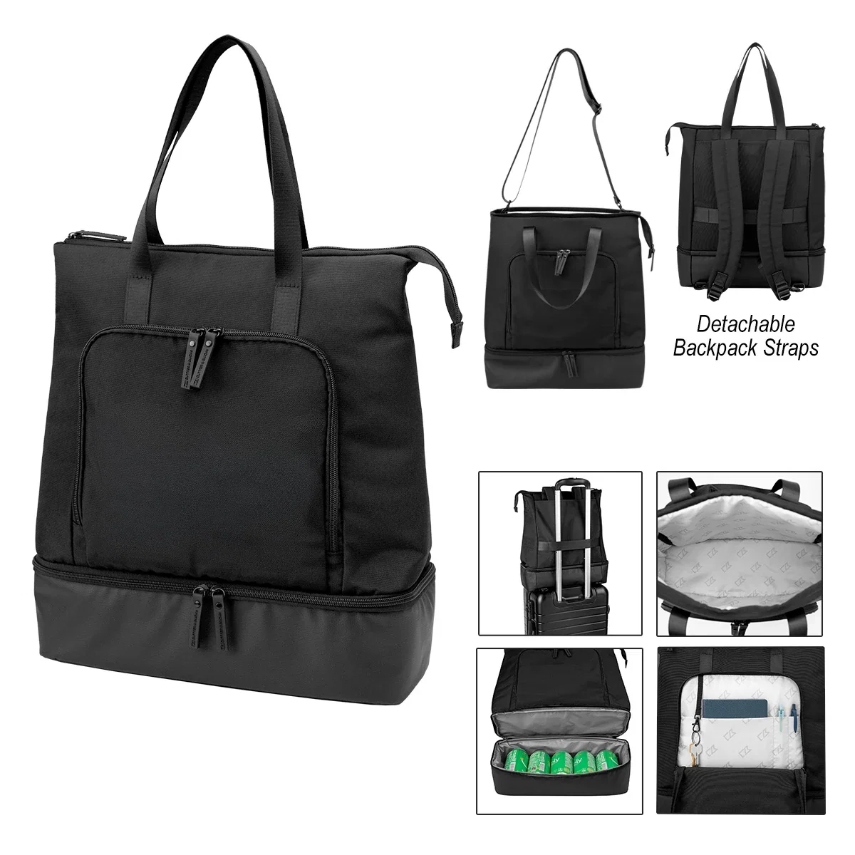 Shoulder straps convert the cooler into a hands-free carry option