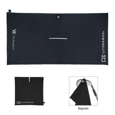Magnetic golf towel in recycled rPET, 40 inches long