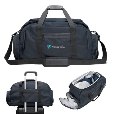 Club duffel bag shown from the front with handles up