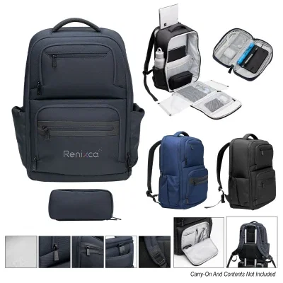 Computer sleeve inside the main compartment shown open