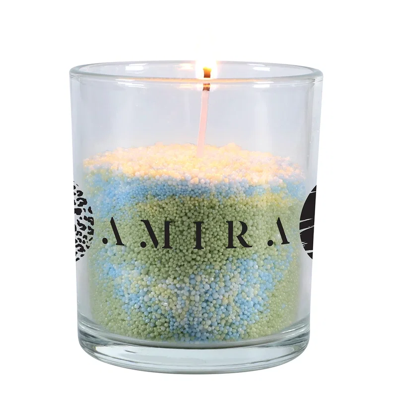 Angled view of the D-I-Y Sand Candle box open on a tabletop