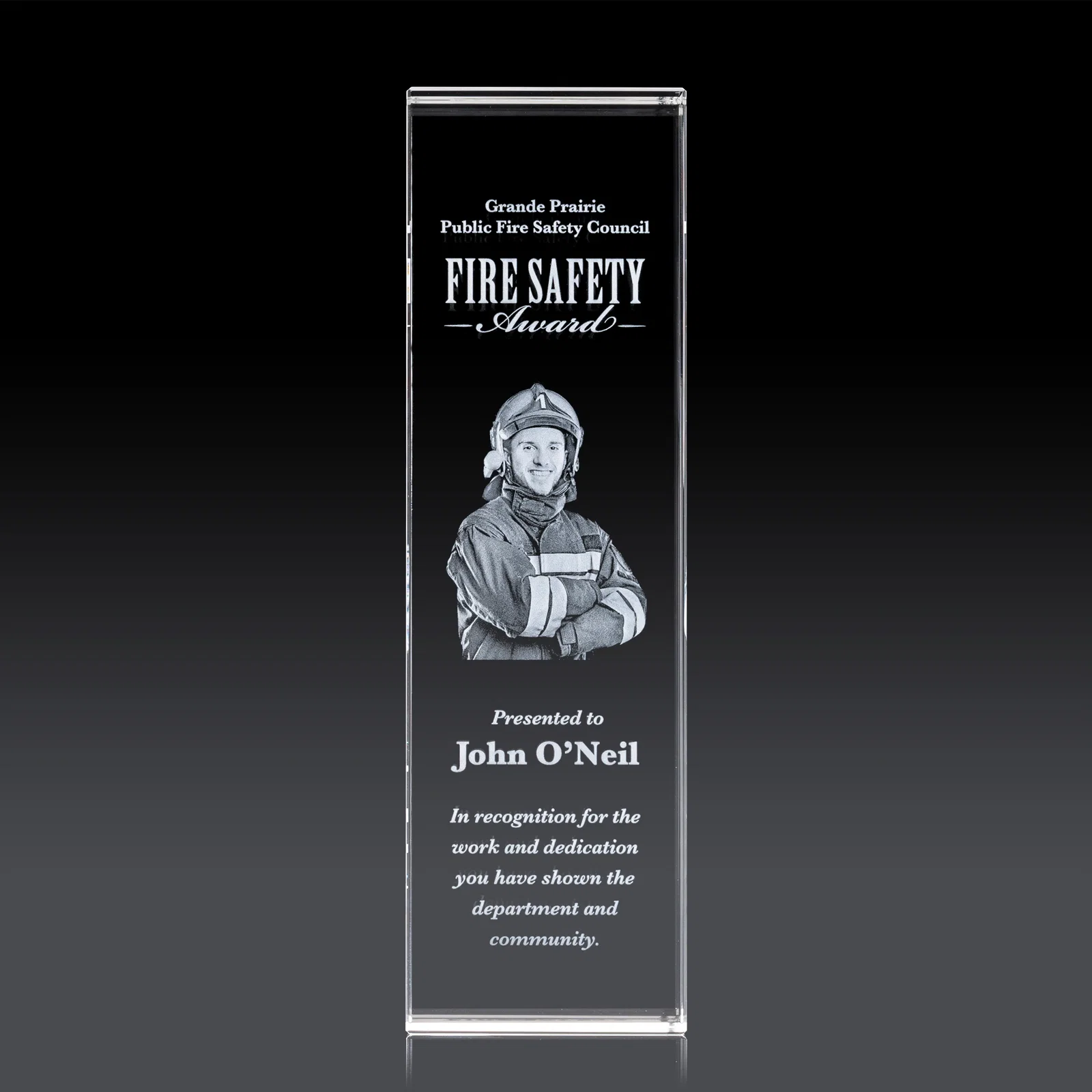Custom Optical Crystal Monolith Block Award, awards for safety achievement programs