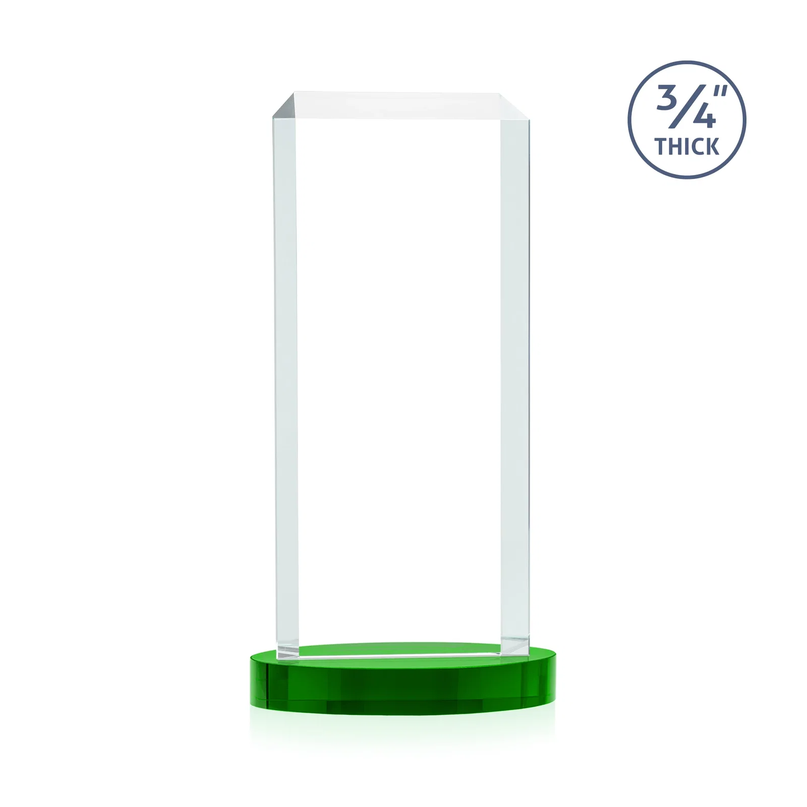 Promotional Starfire Crystal Tower Award, Made and Decorated in the USA, with your logo for retirement presentations