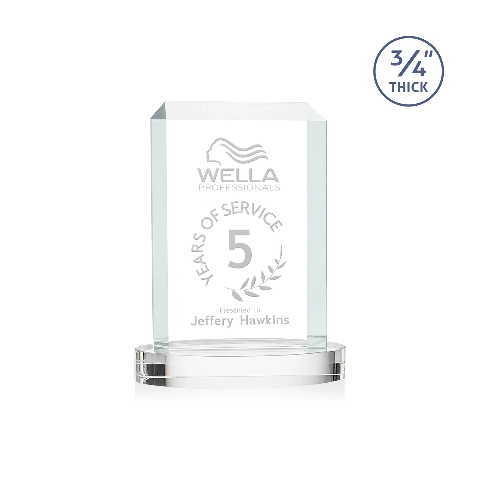 Custom Starfire Crystal Tower Award, Made and Decorated in the USA for corporate award ceremonies