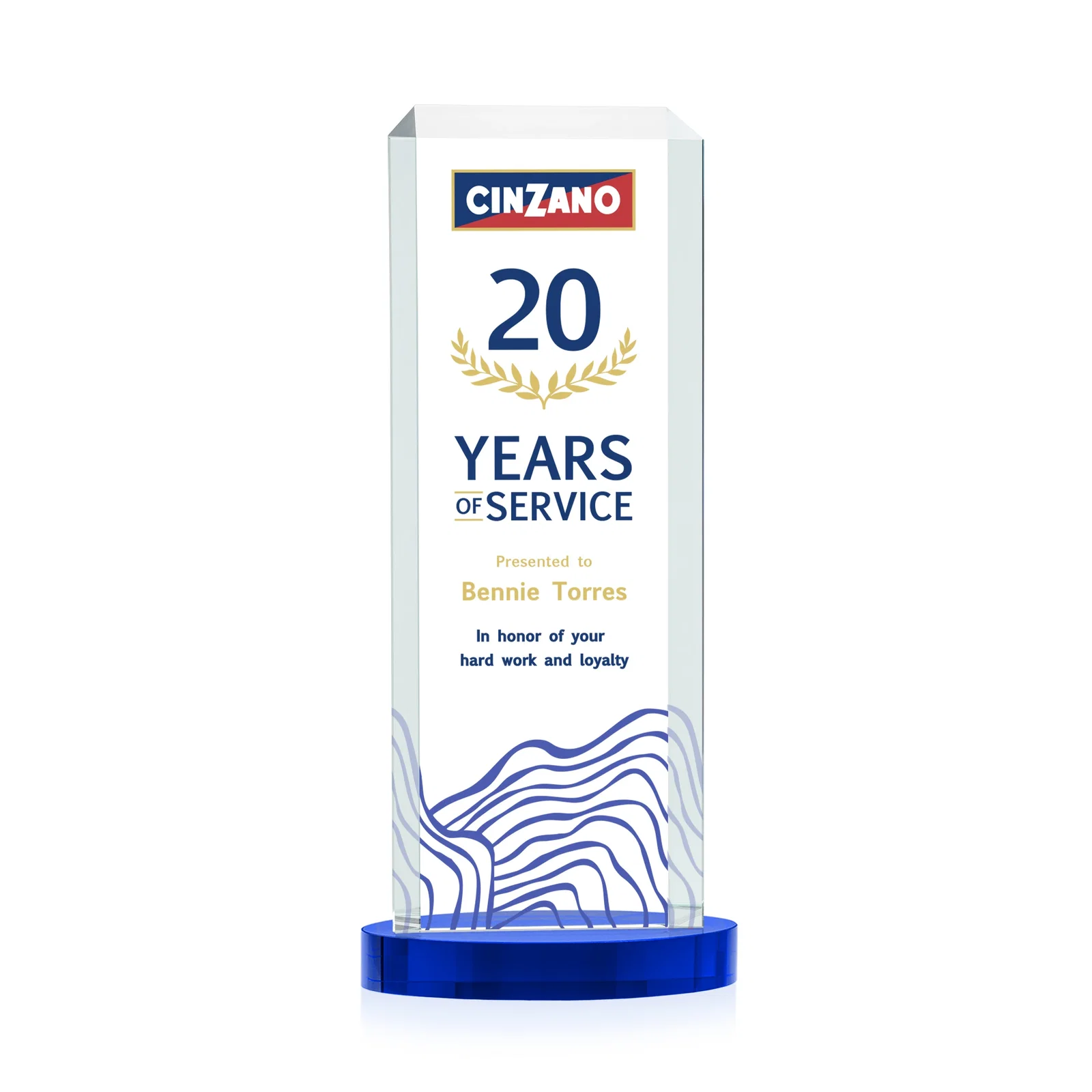 Promotional Starfire Crystal Tower Award, Made and Decorated in the USA for team milestone celebrations
