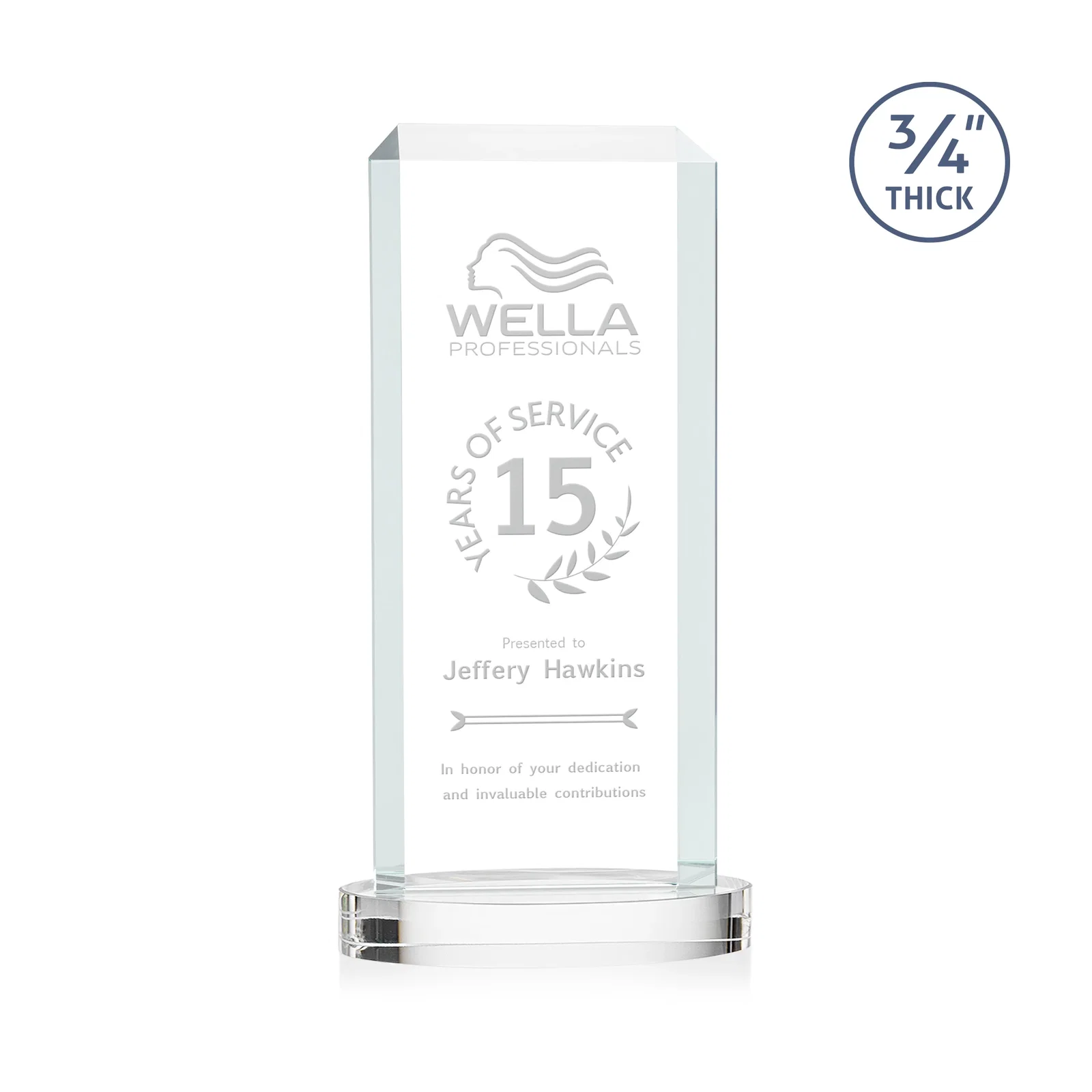 Custom Starfire Crystal Tower Award, Made and Decorated in the USA for sales achievement awards