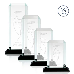 Starfire Crystal Tower Award With Etch or Full-Color Print