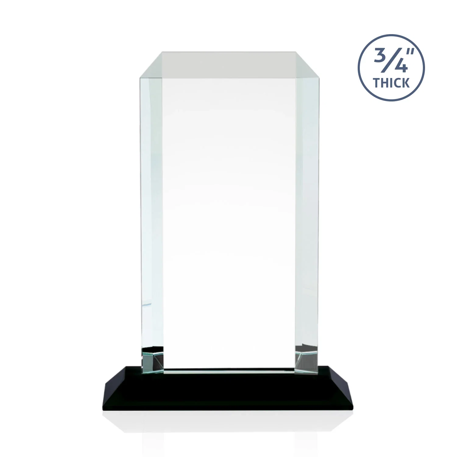 Custom Starfire Crystal Tower Award With Etch or Full-Color Print, with your logo for volunteer appreciation