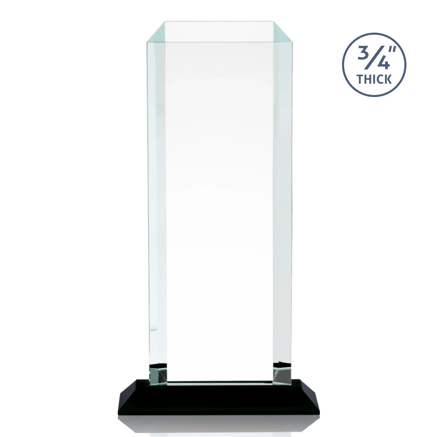 Custom Starfire Crystal Tower Award With Etch or Full-Color Print, with your logo for company anniversary events