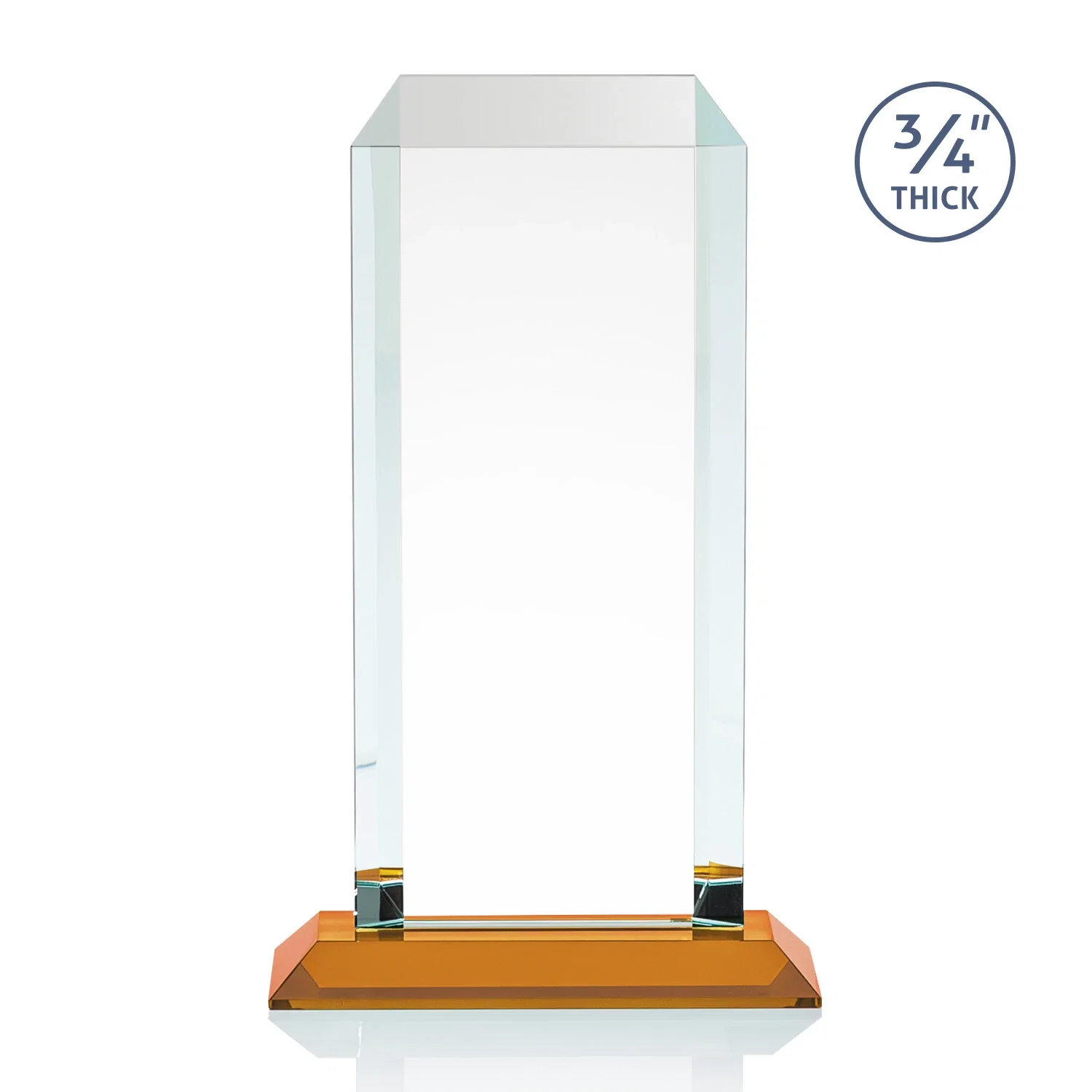 Personalized Starfire Crystal Tower Award With Etch or Full-Color Print, with your logo for donor appreciation