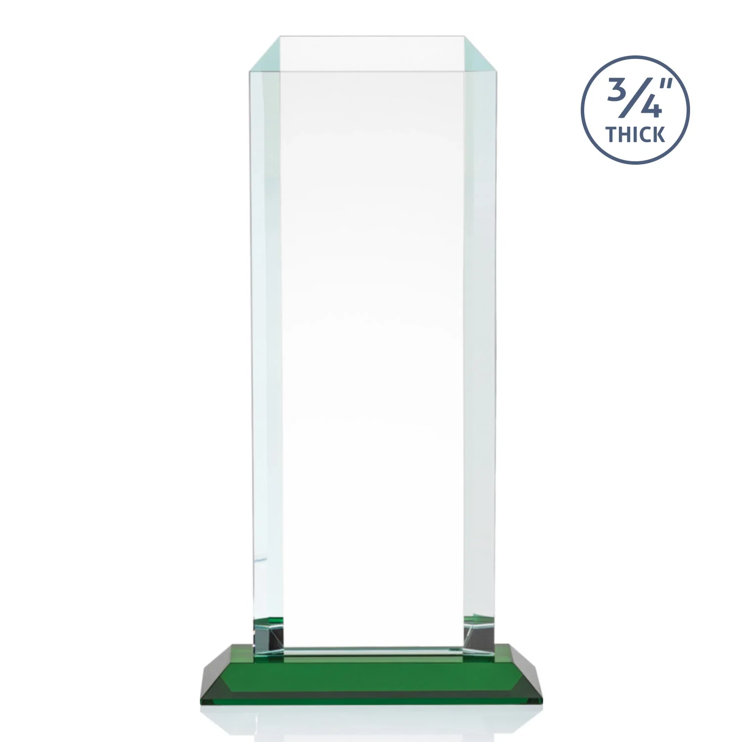 Personalized Starfire Crystal Tower Award With Etch or Full-Color Print, with your logo for company anniversary events