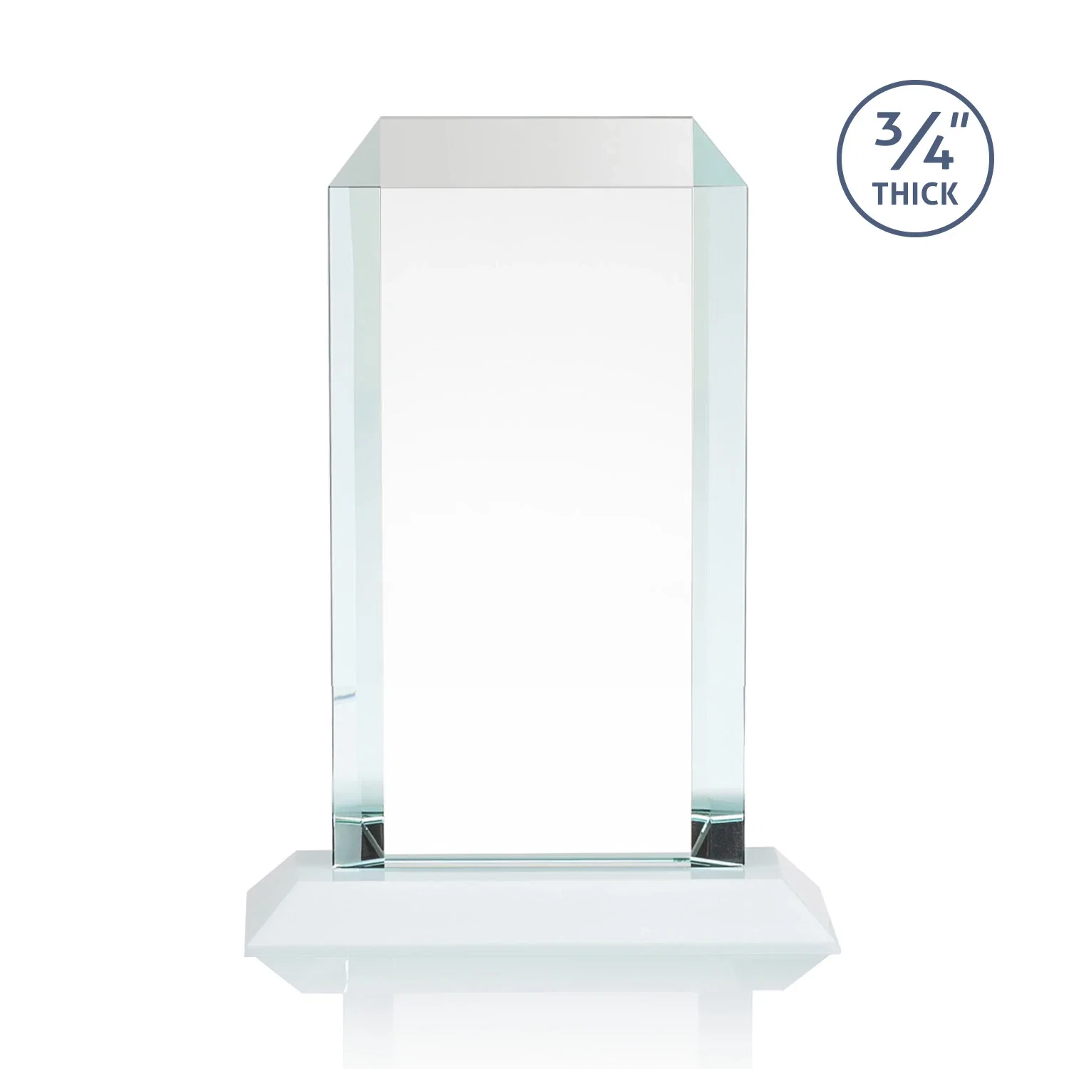 Branded Starfire Crystal Tower Award With Etch or Full-Color Print, with your logo for corporate award ceremonies