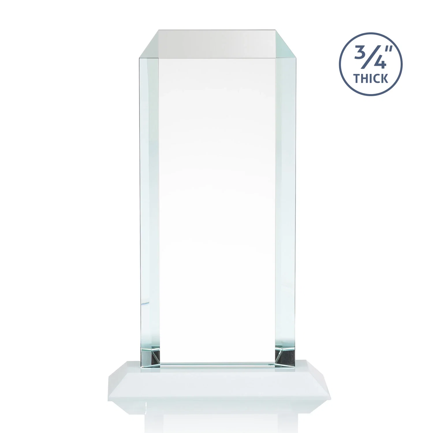 Branded Starfire Crystal Tower Award With Etch or Full-Color Print, with your logo for service anniversary gifts