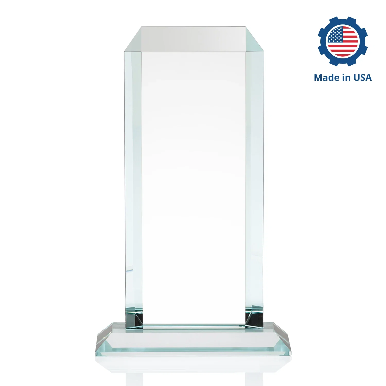 Branded Starfire Crystal Tower Award With Etch or Full-Color Print, with your logo for donor appreciation