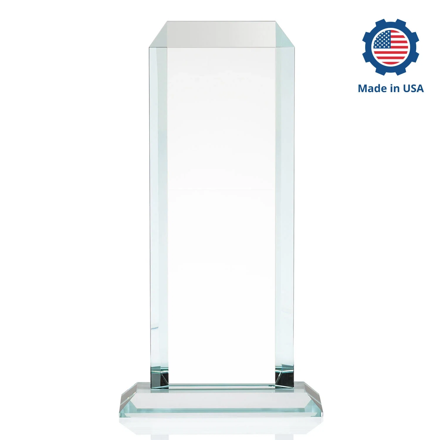 Branded Starfire Crystal Tower Award With Etch or Full-Color Print, with your logo for graduation ceremonies