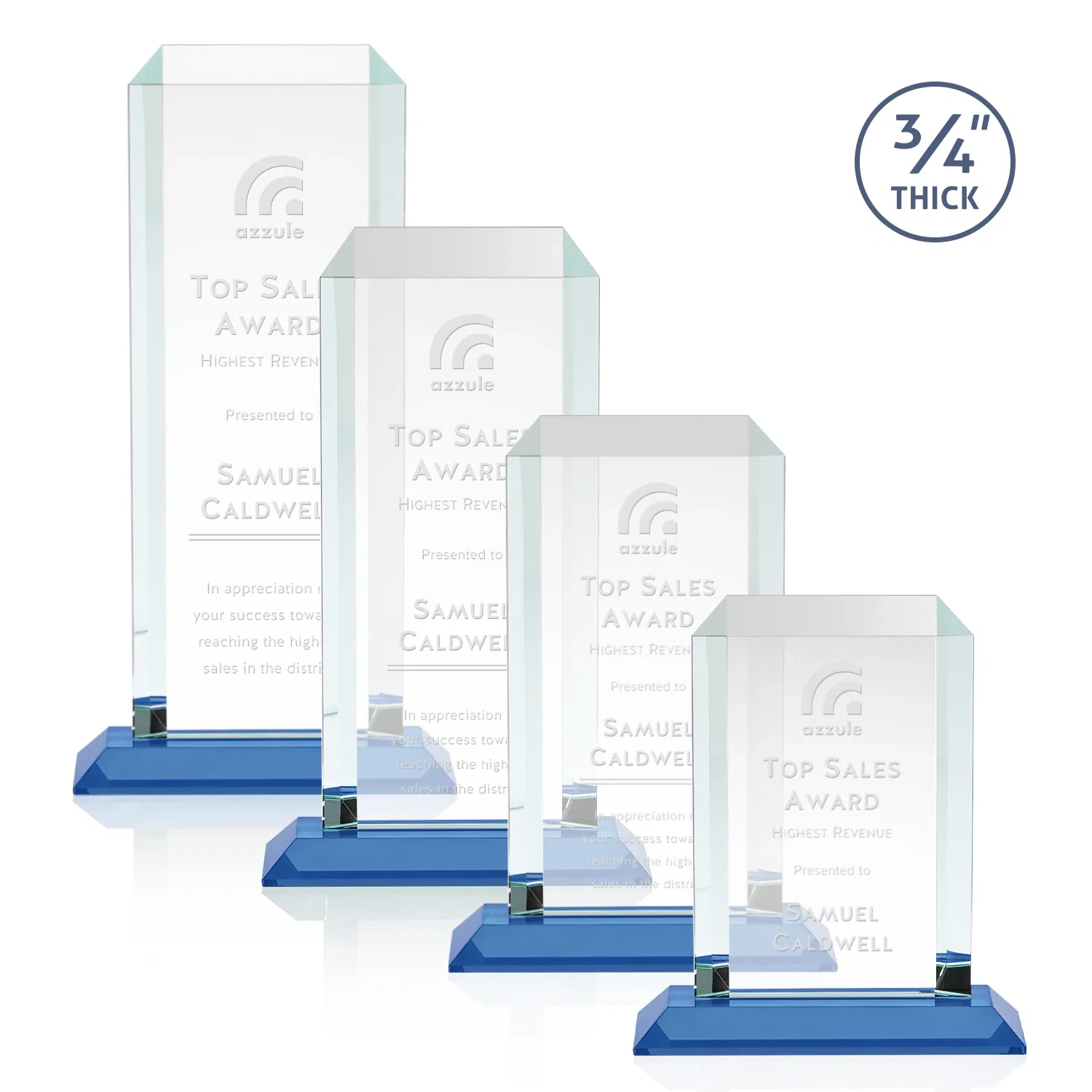 Promotional Starfire Crystal Tower Award With Etch or Full-Color Print for graduation ceremonies