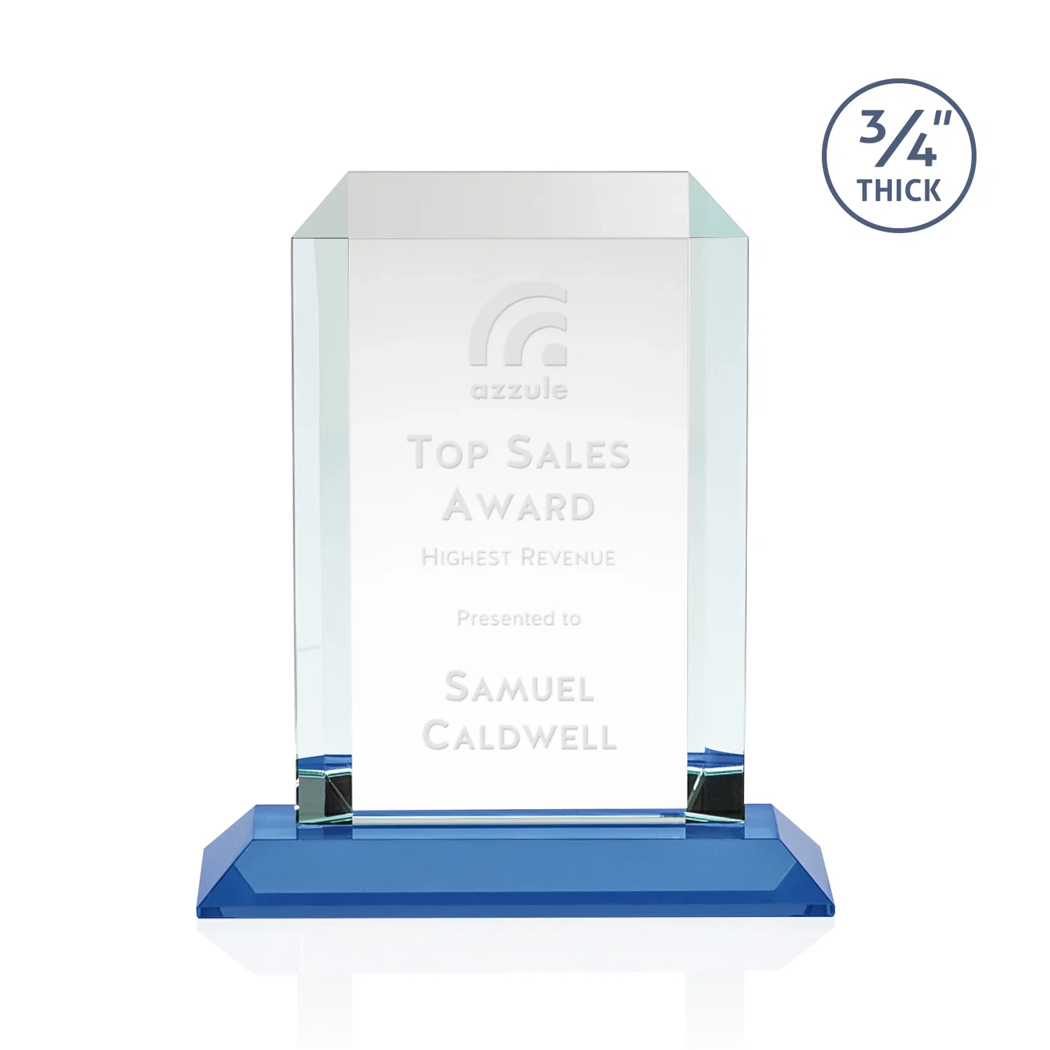 Promotional Starfire Crystal Tower Award With Etch or Full-Color Print for safety achievement programs
