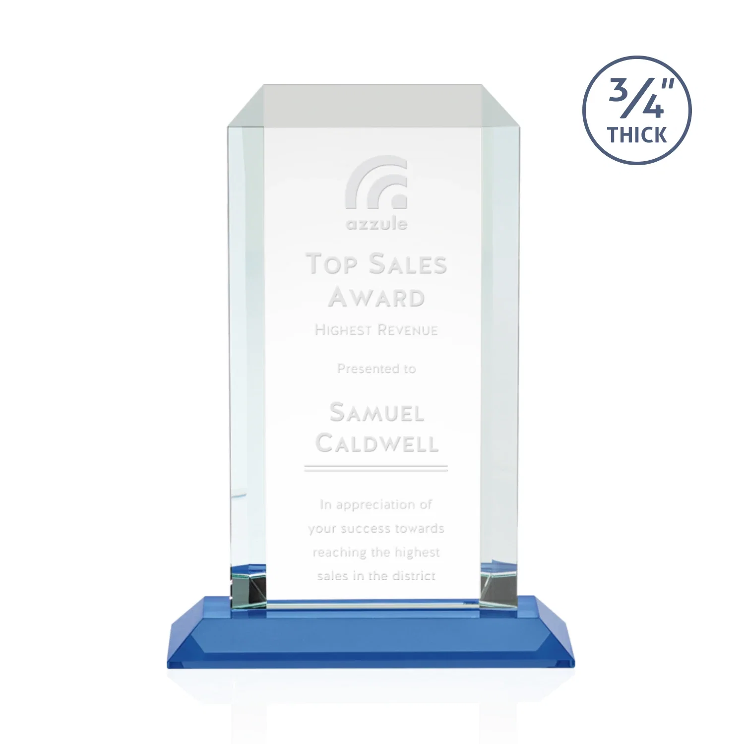 Promotional Starfire Crystal Tower Award With Etch or Full-Color Print for volunteer appreciation