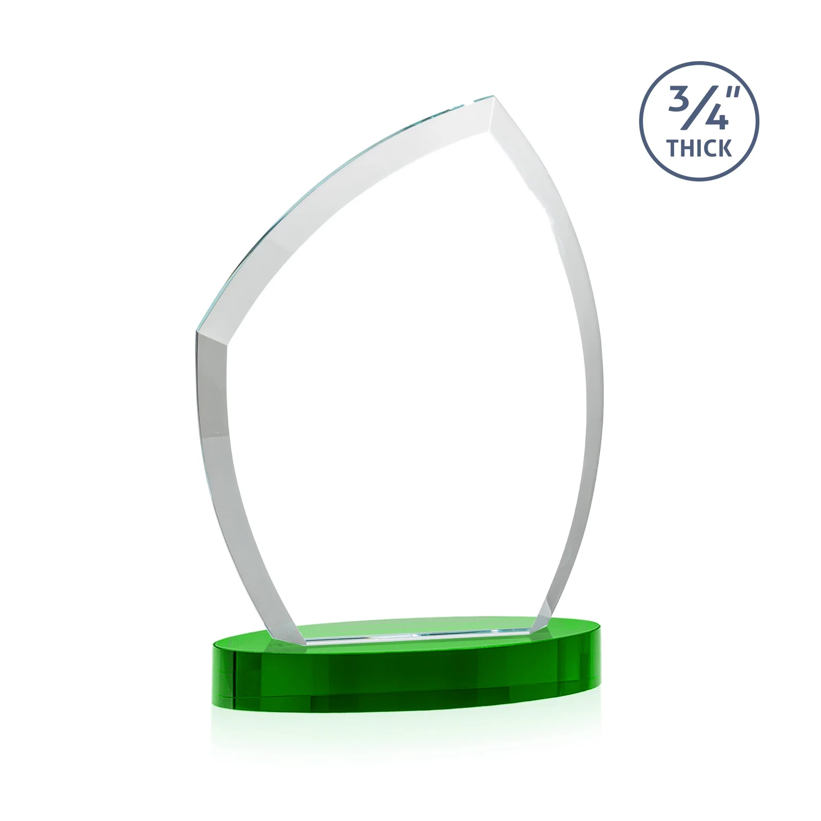 Custom engraved Starfire Crystal Award with a Thick Curved Beveled Frame, awards for dealer and partner awards